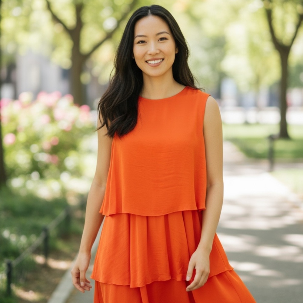 Sam Edelman Orange Sleeveless Dress